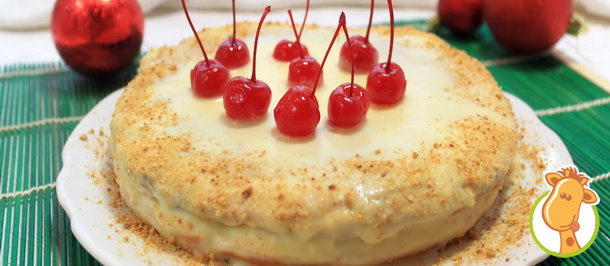 Бисквитный торт со сгущенкой в новогоднем меню
